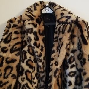 Leopard print long coat Forever 21 size large
